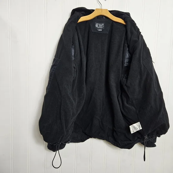 Carhartt Full Swing Fleece‑Lined Washed Black Workwear Jacket 2XL Tall Rugged - Picture 12 of 16